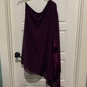 Plum Sheer One Shoulder (Sleeve)  Dress